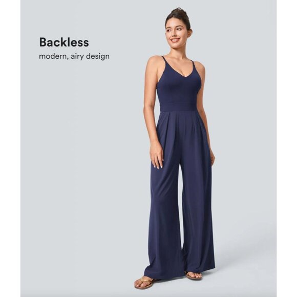 NEW Halara Womens Medium Breezeful Backless Wide Leg Quick Dry Jumpsuit - Picture 3 of 13